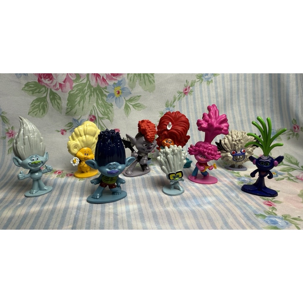 Trolls World‎ Tour Figurines, Set Of 9, Dreamworks Animation